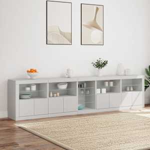 Příborník s LED osvětlením bílý 283 x 37 x 67 cm - obrázek 3