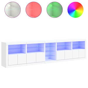 Příborník s LED osvětlením bílý 283 x 37 x 67 cm - obrázek 5