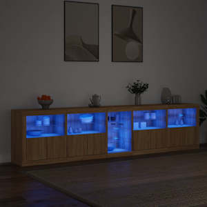 Příborník s LED osvětlením dub sonoma 283 x 37 x 67 cm - obrázek 3