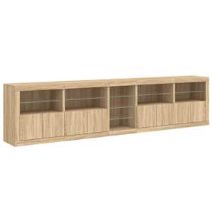 Příborník s LED osvětlením dub sonoma 283 x 37 x 67 cm - obrázek 6