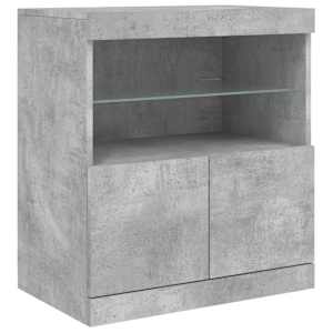 Příborník s LED osvětlením betonově šedý 283 x 37 x 67 cm - obrázek 12