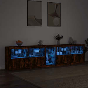 Příborník s LED osvětlením kouřový dub 283 x 37 x 67 cm - obrázek 3
