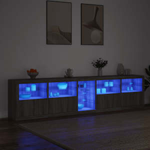 Příborník s LED osvětlením šedý sonoma 283 x 37 x 67 cm - obrázek 3