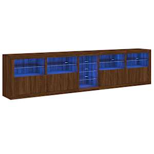 Příborník s LED osvětlením hnědý dub 283 x 37 x 67 cm - obrázek 2