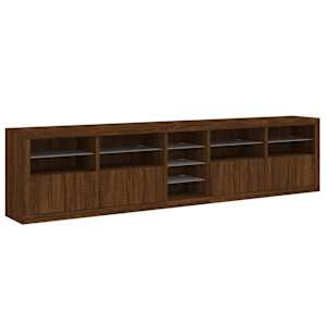 Příborník s LED osvětlením hnědý dub 283 x 37 x 67 cm - obrázek 6