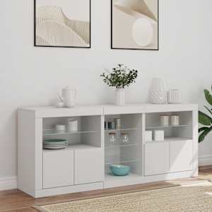 Příborník s LED osvětlením bílý 162 x 37 x 67 cm - obrázek 3