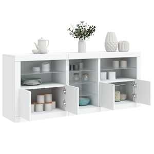 Příborník s LED osvětlením bílý 162 x 37 x 67 cm - obrázek 4