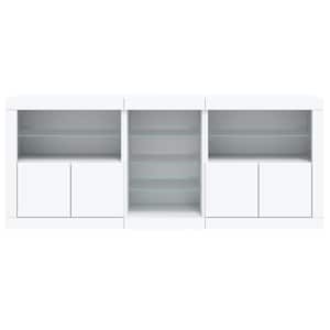 Příborník s LED osvětlením bílý 162 x 37 x 67 cm - obrázek 7