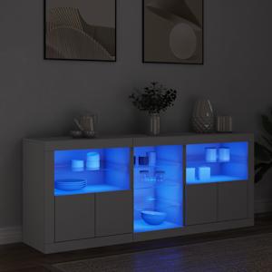 Příborník s LED osvětlením bílý 162 x 37 x 67 cm