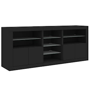 Příborník s LED osvětlením černý 162 x 37 x 67 cm - obrázek 6