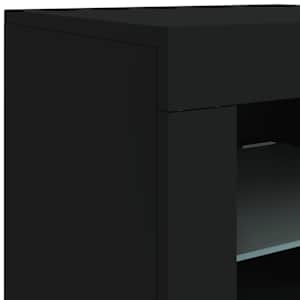 Příborník s LED osvětlením černý 162 x 37 x 67 cm - obrázek 11