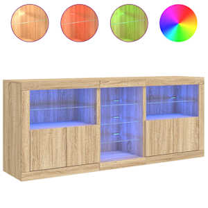 Příborník s LED osvětlením dub sonoma 162 x 37 x 67 cm - obrázek 5