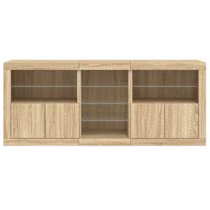 Příborník s LED osvětlením dub sonoma 162 x 37 x 67 cm - obrázek 7