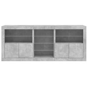 Příborník s LED osvětlením betonově šedý 162 x 37 x 67 cm - obrázek 7