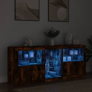 Příborník s LED osvětlením kouřový dub 162 x 37 x 67 cm - obrázek 3