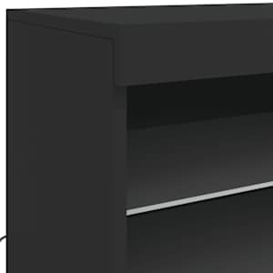 Příborník s LED osvětlením černý 181,5 x 37 x 67 cm - obrázek 13