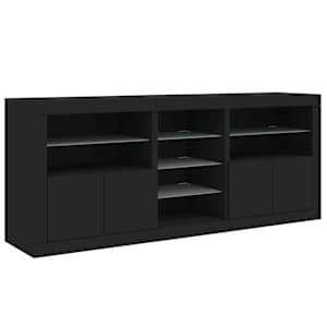 Příborník s LED osvětlením černý 181,5 x 37 x 67 cm - obrázek 6