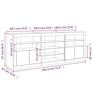 Příborník s LED osvětlením dub sonoma 181,5 x 37 x 67 cm - obrázek 17