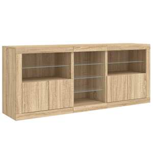 Příborník s LED osvětlením dub sonoma 181,5 x 37 x 67 cm - obrázek 5