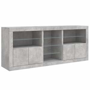 Příborník s LED osvětlením betonově šedý 181,5 x 37 x 67 cm - obrázek 5