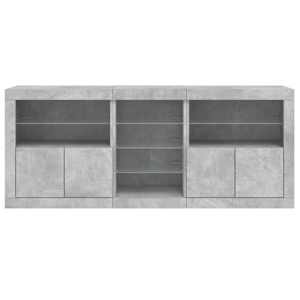 Příborník s LED osvětlením betonově šedý 181,5 x 37 x 67 cm - obrázek 6