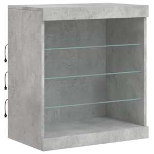 Příborník s LED osvětlením betonově šedý 181,5 x 37 x 67 cm - obrázek 11