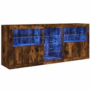Příborník s LED osvětlením kouřový dub 181,5 x 37 x 67 cm - obrázek 2