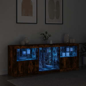 Příborník s LED osvětlením kouřový dub 181,5 x 37 x 67 cm - obrázek 3
