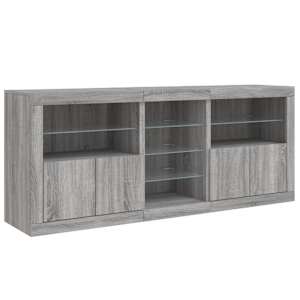 Příborník s LED osvětlením šedý sonoma 181,5 x 37 x 67 cm - obrázek 5