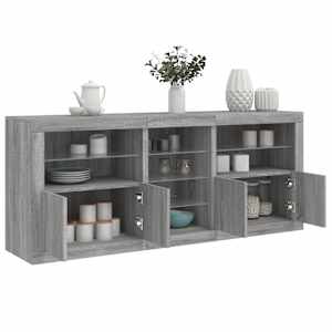 Příborník s LED osvětlením šedý sonoma 181,5 x 37 x 67 cm - obrázek 1