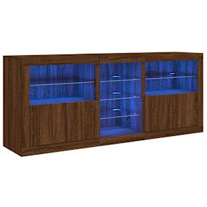 Příborník s LED osvětlením hnědý dub 181,5 x 37 x 67 cm - obrázek 2