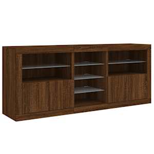 Příborník s LED osvětlením hnědý dub 181,5 x 37 x 67 cm - obrázek 5
