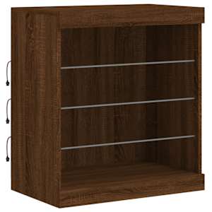Příborník s LED osvětlením hnědý dub 181,5 x 37 x 67 cm - obrázek 11