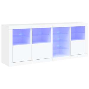 Příborník s LED osvětlením bílý 164 x 37 x 67 cm - obrázek 2