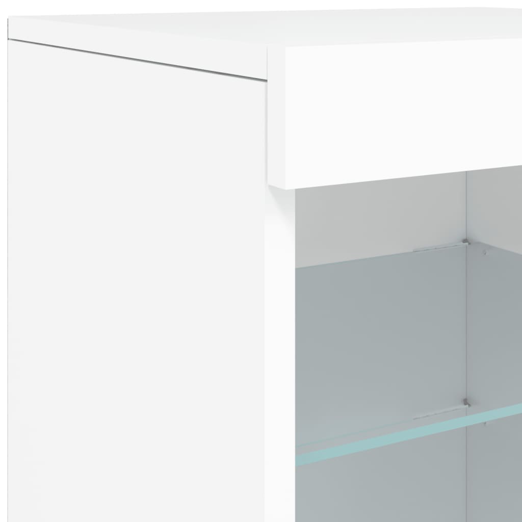 Příborník s LED osvětlením bílý 164 x 37 x 67 cm - obrázek 15