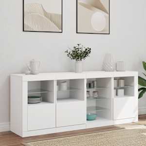 Příborník s LED osvětlením bílý 164 x 37 x 67 cm - obrázek 3