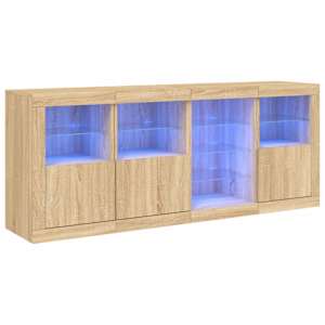 Příborník s LED osvětlením dub sonoma 164 x 37 x 67 cm - obrázek 2