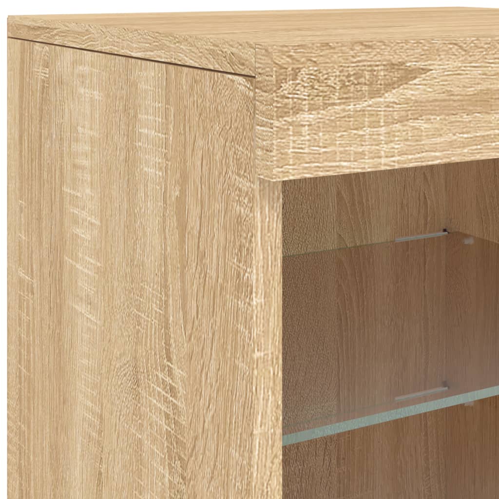 Příborník s LED osvětlením dub sonoma 164 x 37 x 67 cm - obrázek 15