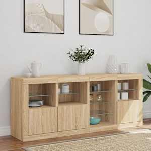 Příborník s LED osvětlením dub sonoma 164 x 37 x 67 cm - obrázek 3