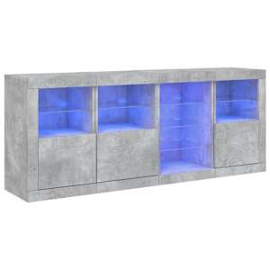 Příborník s LED osvětlením betonově šedý 164 x 37 x 67 cm - obrázek 2