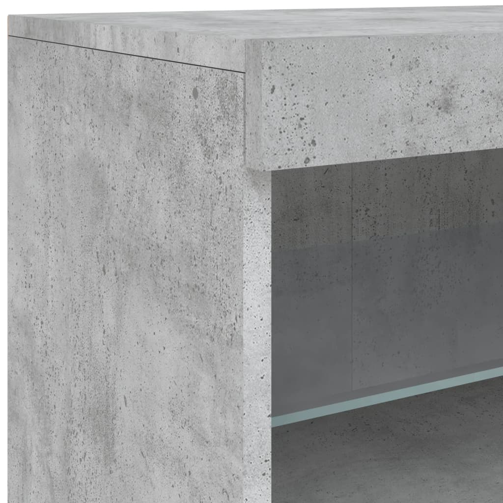 Příborník s LED osvětlením betonově šedý 164 x 37 x 67 cm - obrázek 14