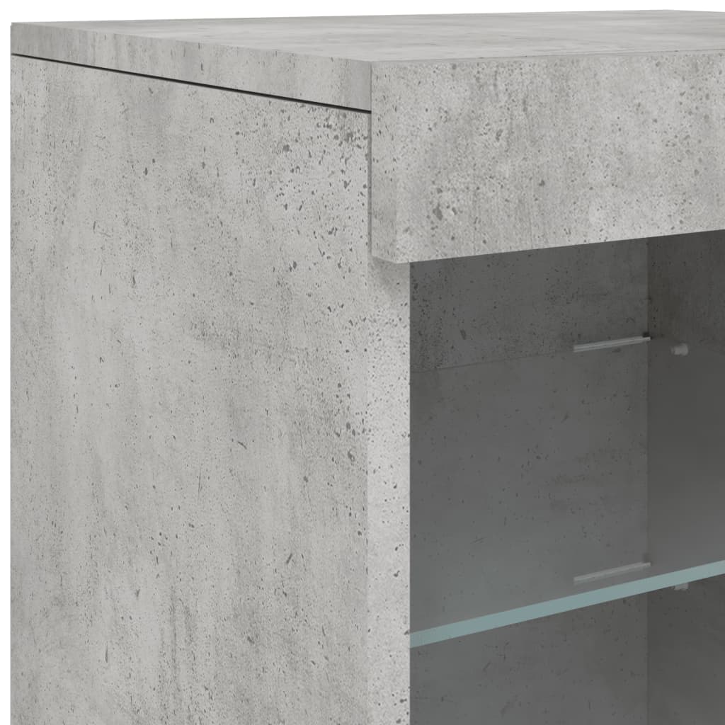 Příborník s LED osvětlením betonově šedý 164 x 37 x 67 cm - obrázek 15