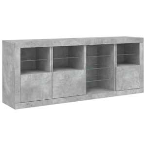 Příborník s LED osvětlením betonově šedý 164 x 37 x 67 cm - obrázek 5