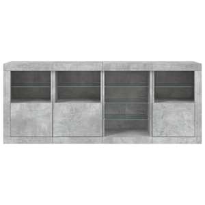 Příborník s LED osvětlením betonově šedý 164 x 37 x 67 cm - obrázek 7
