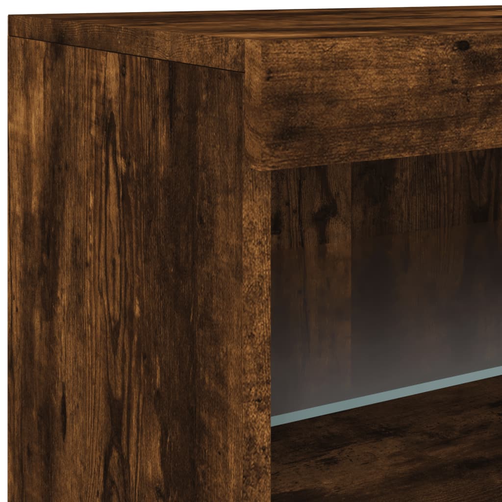 Příborník s LED osvětlením kouřový dub 164 x 37 x 67 cm - obrázek 14