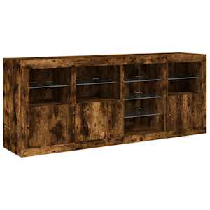 Příborník s LED osvětlením kouřový dub 164 x 37 x 67 cm - obrázek 5