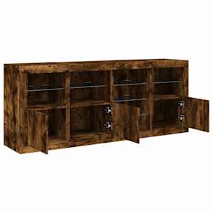 Příborník s LED osvětlením kouřový dub 164 x 37 x 67 cm - obrázek 6