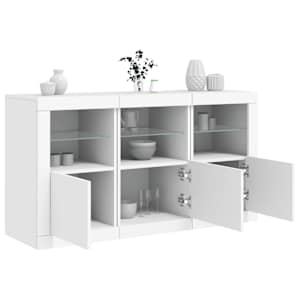 Příborník s LED osvětlením bílý 123 x 37 x 67 cm