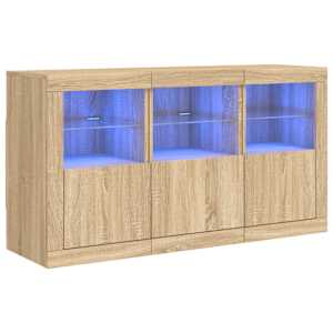 Příborník s LED osvětlením dub sonoma 123 x 37 x 67 cm - obrázek 2