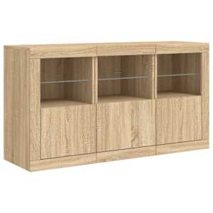 Příborník s LED osvětlením dub sonoma 123 x 37 x 67 cm - obrázek 5